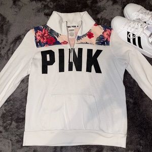 Long Sleeve Pink Quarter Zip